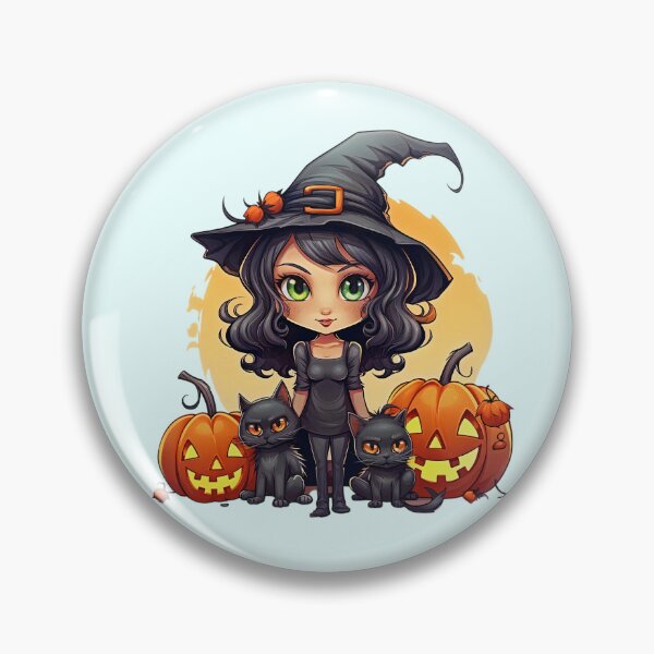Item preview, Bruja de Halloween, gato negro y calabaza Jack O'lantern designed and sold by CoolHippoQuotes.