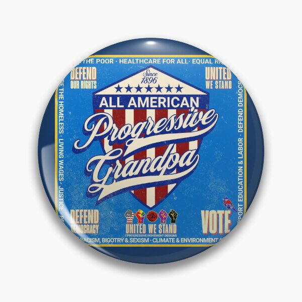 Item preview, PMD00988 Progressive Movement Designs vintage patriotic American flag All American Progressive Grandpa design shows you support democracy progressive goals for Progressives Democrats Independents designed and sold by ProgressiveLeft.