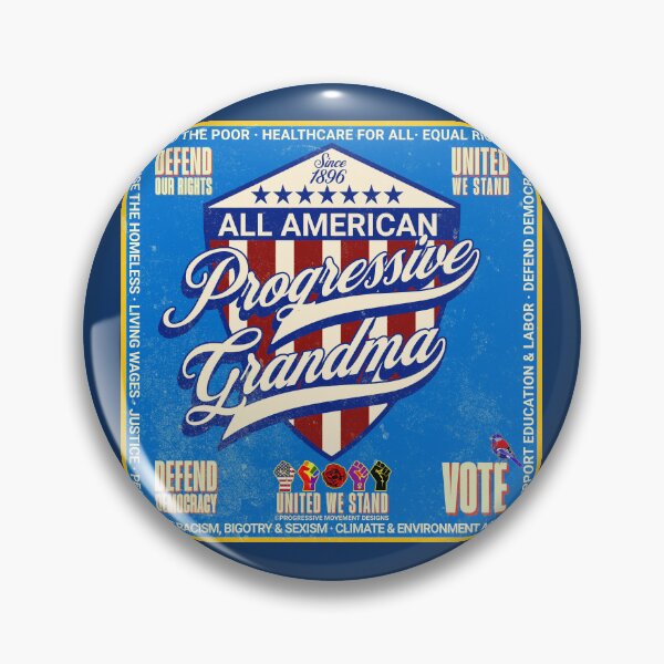 Item preview, PMD00989 Progressive Movement Designs vintage patriotic American flag All American Progressive Grandma design shows you support democracy progressive goals for Progressives Democrats Independents designed and sold by ProgressiveLeft.