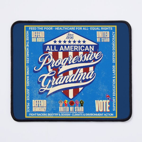 Item preview, PMD00989 Progressive Movement Designs vintage patriotic American flag All American Progressive Grandma design shows you support democracy progressive goals for Progressives Democrats Independents designed and sold by ProgressiveLeft.