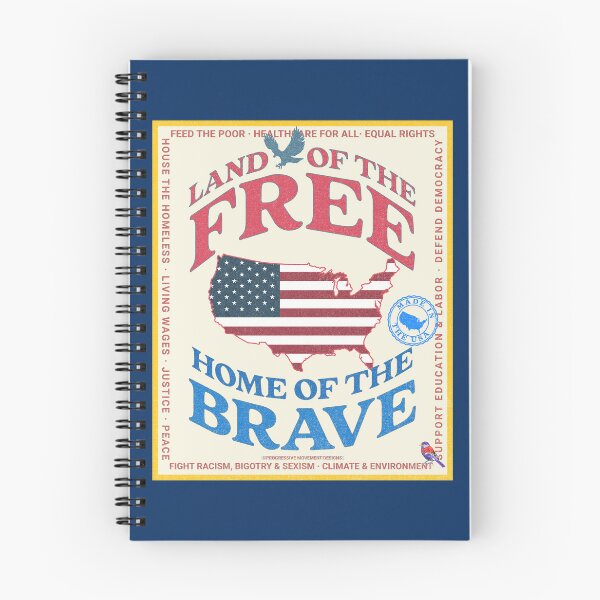 Item preview, PMD00990 Progressive Movement Designs Land of the Free Home of the Brave patriotic design shows you support democracy for Progressives Democrats Independents Liberals designed and sold by ProgressiveLeft.