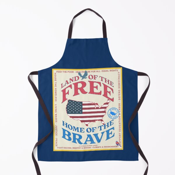 Item preview, PMD00990 Progressive Movement Designs Land of the Free Home of the Brave patriotic design shows you support democracy for Progressives Democrats Independents Liberals designed and sold by ProgressiveLeft.