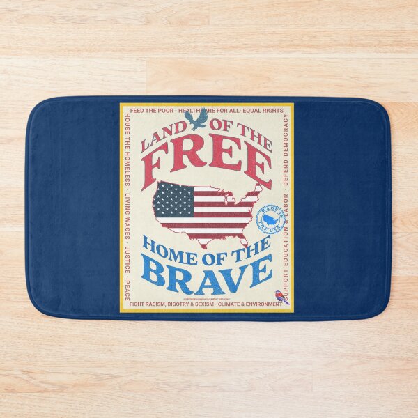 Item preview, PMD00990 Progressive Movement Designs Land of the Free Home of the Brave patriotic design shows you support democracy for Progressives Democrats Independents Liberals designed and sold by ProgressiveLeft.
