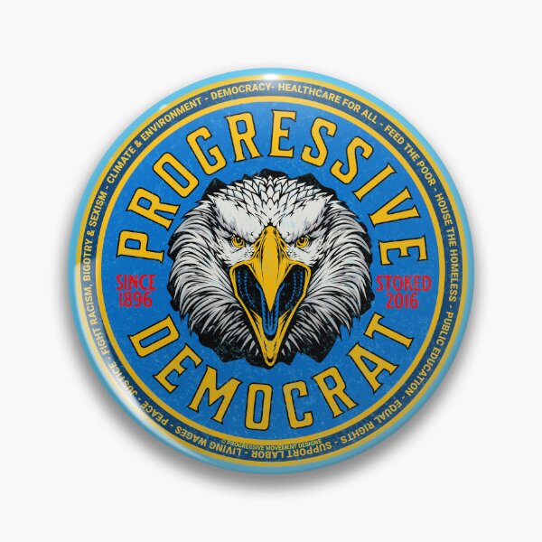 Item preview, PMD00991 Progressive Movement Designs Progressive Democrat vintage patriotic American bald eagle design shows you support democracy progressive goals for Progressives Democrats Liberals designed and sold by ProgressiveLeft.