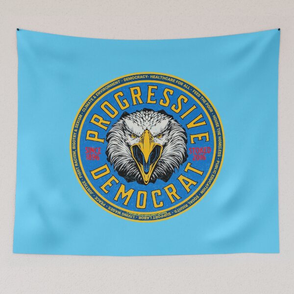 Item preview, PMD00991 Progressive Movement Designs Progressive Democrat vintage patriotic American bald eagle design shows you support democracy progressive goals for Progressives Democrats Liberals designed and sold by ProgressiveLeft.