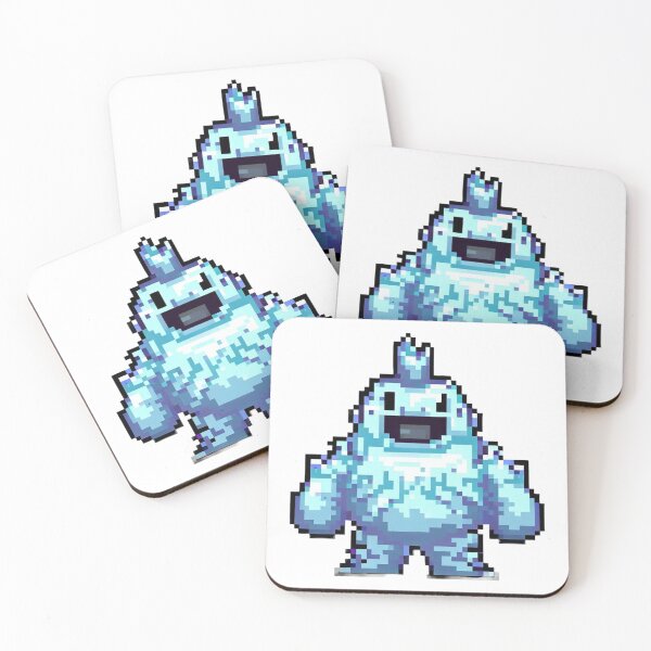 Item preview, Happy ice golem pixel art designed and sold by PexelBoi.