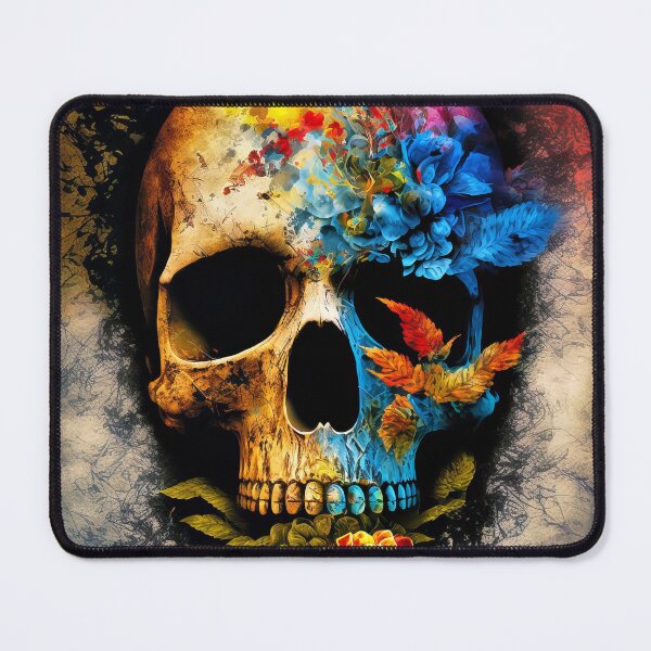 Item preview, Skull with flowers designed and sold by Stroka-AI-Art.