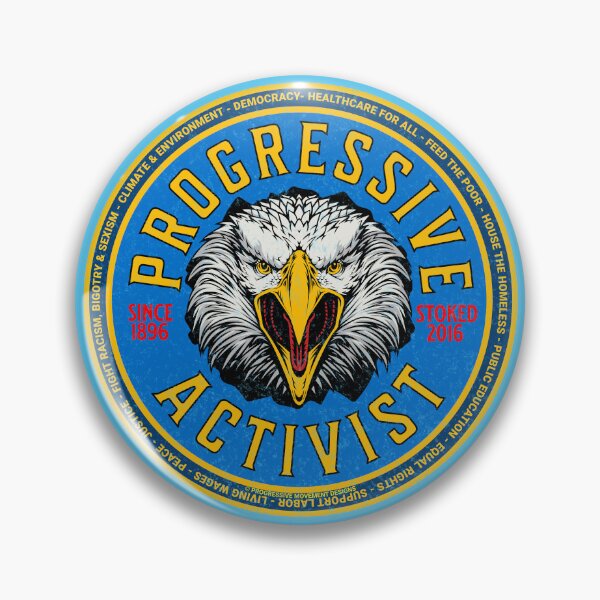 Item preview, PMD00992 Progressive Movement Designs Progressive Activist vintage patriotic American bald eagle design shows you support democracy progressive goals for Progressives Democrats Liberals designed and sold by ProgressiveLeft.