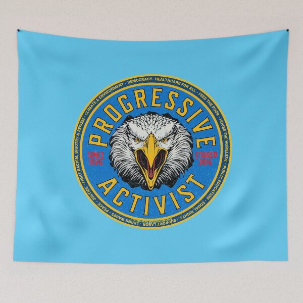 Item preview, PMD00992 Progressive Movement Designs Progressive Activist vintage patriotic American bald eagle design shows you support democracy progressive goals for Progressives Democrats Liberals designed and sold by ProgressiveLeft.