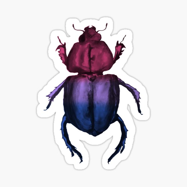 Bisexual Bi Beetle Ink Design Sticker