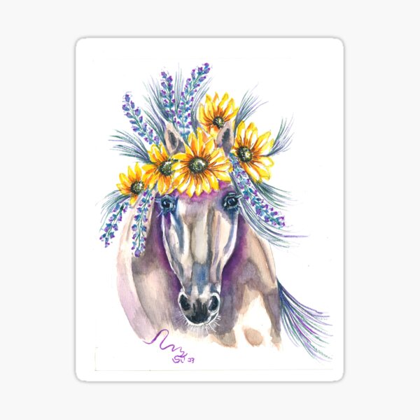 Item preview, horse crowned with sunflower designed and sold by Sherry Jarvis.