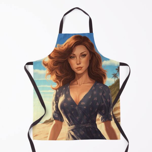 Item preview, A Vintage Pin Up Anime Girl at the Beach designed and sold by GoodOldVintage.