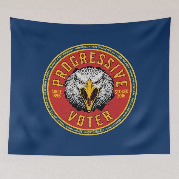 Item preview, PMD00993 Progressive Movement Designs Progressive Voter vintage patriotic American bald eagle design shows you support democracy progressive goals for Progressives Democrats Liberals designed and sold by ProgressiveLeft.