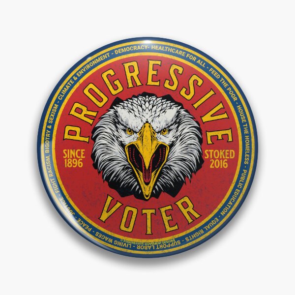 Item preview, PMD00993 Progressive Movement Designs Progressive Voter vintage patriotic American bald eagle design shows you support democracy progressive goals for Progressives Democrats Liberals designed and sold by ProgressiveLeft.