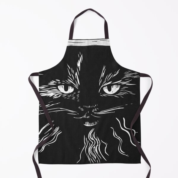 Item preview, Grumpy Black Cat, Block Print designed and sold by HelenDBVickers.