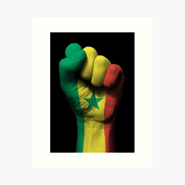 Item preview, Flag of Senegal on a Raised Clenched Fist  designed and sold by JeffBartels.