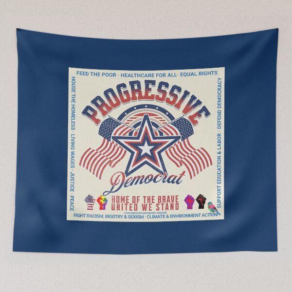 Item preview, PMD00994 Progressive Movement Designs vintage patriotic American flag  Progressive Democrat design shows you support democracy progressive goals for Progressives Democrats Liberals designed and sold by ProgressiveLeft.