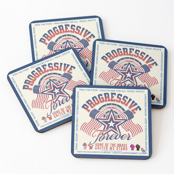 Item preview, PMD00995 Progressive Movement Designs Progressive Forever vintage patriotic American flag design shows you support democracy progressive goals for Progressives Democrats Independents Liberals designed and sold by ProgressiveLeft.