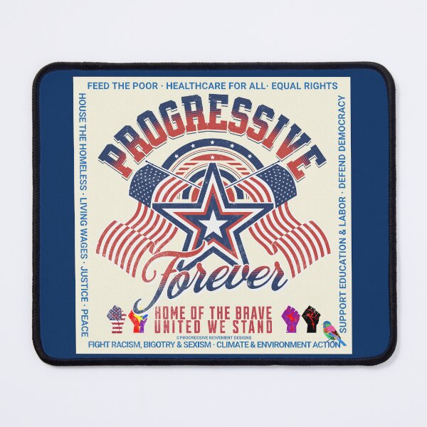 Item preview, PMD00995 Progressive Movement Designs Progressive Forever vintage patriotic American flag design shows you support democracy progressive goals for Progressives Democrats Independents Liberals designed and sold by ProgressiveLeft.
