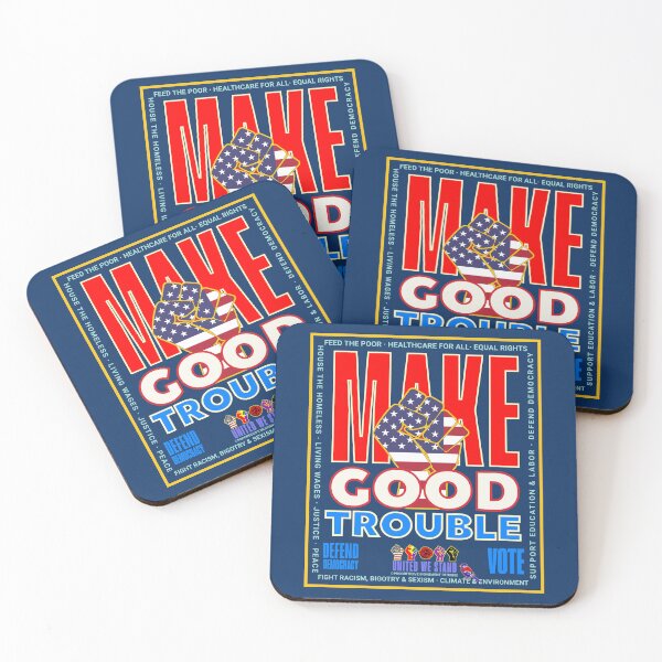 Item preview, PMD00996 Progressive Movement Designs patriotic American Make Good Trouble design shows you support democracy and progressive goals for Progressives Democrats Independents Liberals designed and sold by ProgressiveLeft.