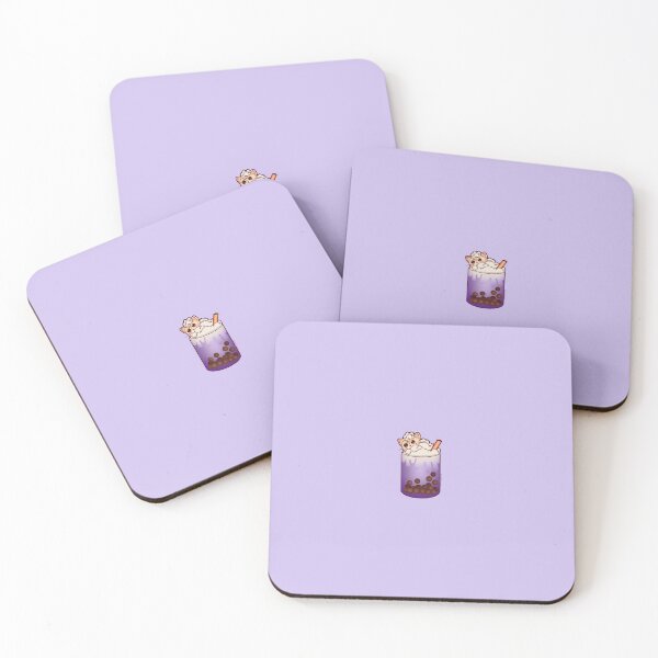 Item preview, cat in a taro boba w/whipped cream designed and sold by Butterfly-Soup.