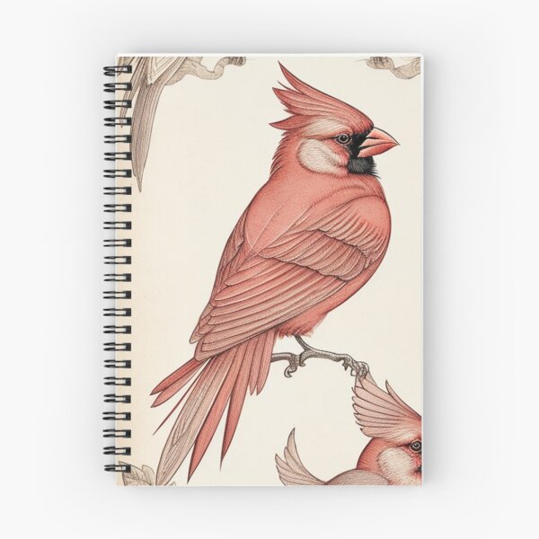 Item preview,  Vintage Cardinal Pencil Sketch Design Pattern Print  designed and sold by randomtdesigns.
