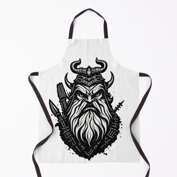 Aperçu de l'œuvre Guerrier viking en noir & Blanc créée et vendue par TrickstersTrove.