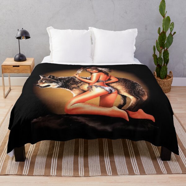 Item preview, Native American Woman With Wolf designed and sold by JJOldaker.