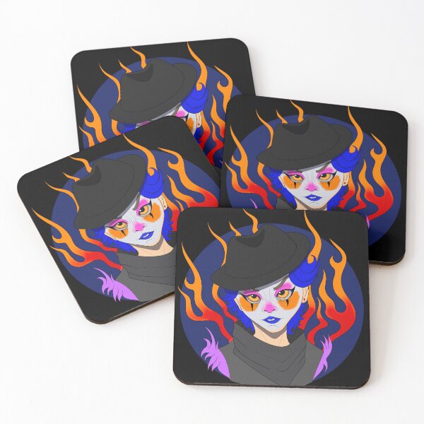 Item preview, Flaming Clown Girl designed and sold by bumblefae.