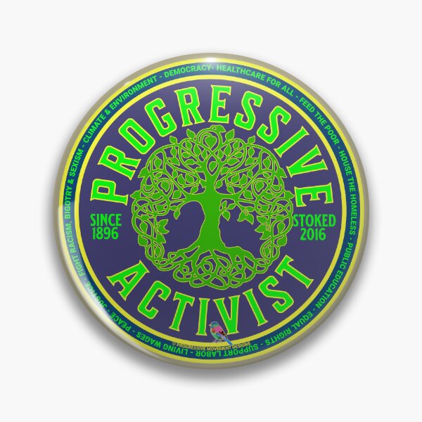 Item preview, PMD00997 Progressive Movement Designs Progressive Activist vintage green tree design shows you support democracy progressive goals for Progressives Democrats Liberals Environmentalists designed and sold by ProgressiveLeft.