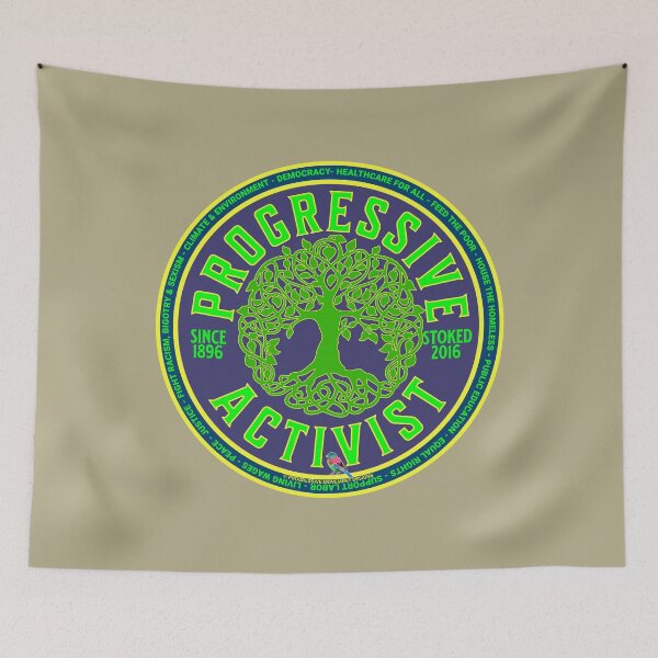 Item preview, PMD00997 Progressive Movement Designs Progressive Activist vintage green tree design shows you support democracy progressive goals for Progressives Democrats Liberals Environmentalists designed and sold by ProgressiveLeft.