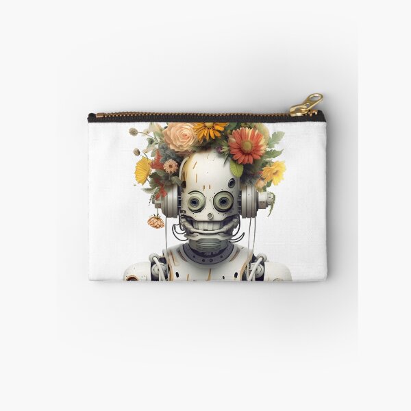 Item preview, Robot wearing floral crown.  designed and sold by McKinneyDigital.