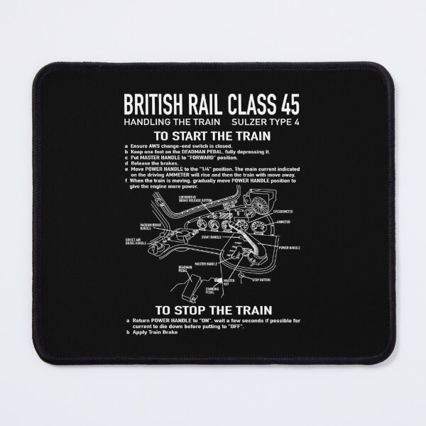 Item preview, British Rail Class 45 Train Driving Instructions Infographic Gifts designed and sold by Maljonic.