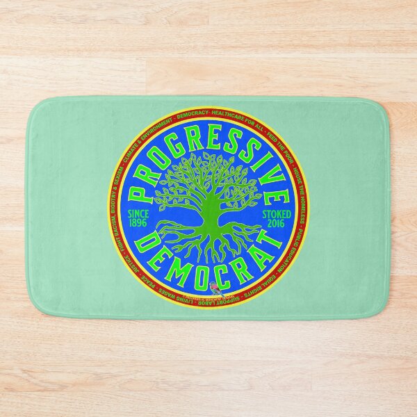 Item preview, PMD00999 Progressive Movement Designs Progressive Democrat vintage green tree design on blue shows you support democracy progressive goals for Progressives Democrats Liberals Environmentalists designed and sold by ProgressiveLeft.