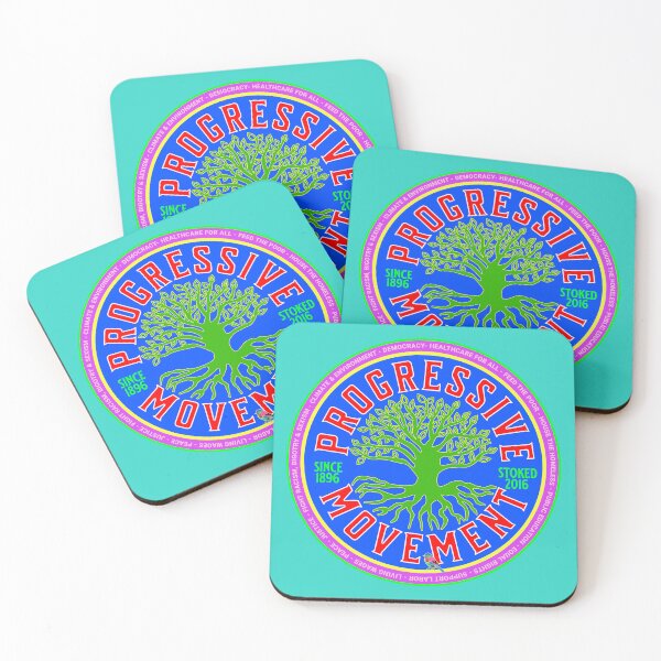 Item preview, PMD01000 Progressive Movement Designs Progressive Movement vintage green tree design on blue shows you support democracy progressive goals for Progressives Democrats Liberals Environmentalists designed and sold by ProgressiveLeft.