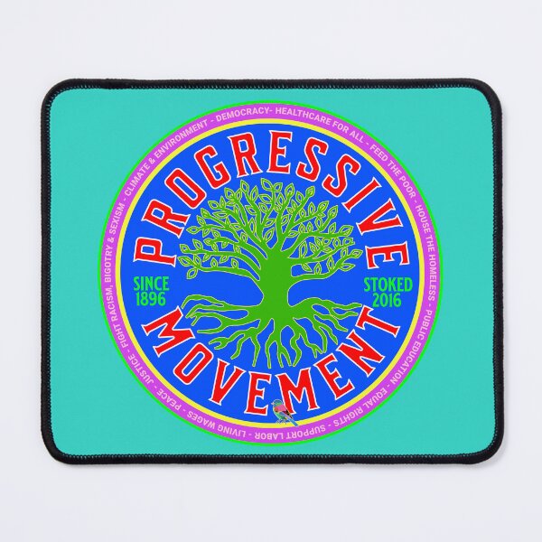 Item preview, PMD01000 Progressive Movement Designs Progressive Movement vintage green tree design on blue shows you support democracy progressive goals for Progressives Democrats Liberals Environmentalists designed and sold by ProgressiveLeft.