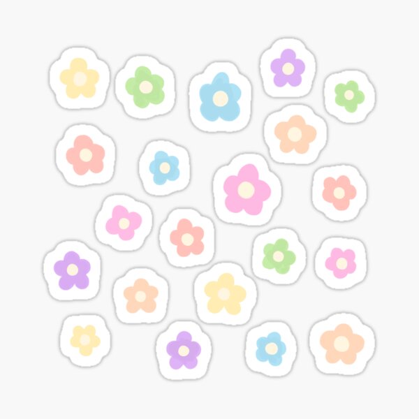 Cute Pastel Y2k Flowers Sticker For Sale By Avaoink Redbubble