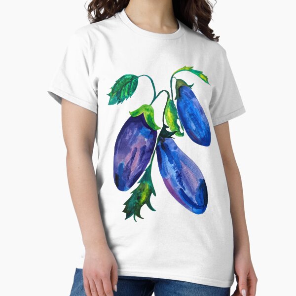 Watercolor Eggplant Art Classic T-Shirt