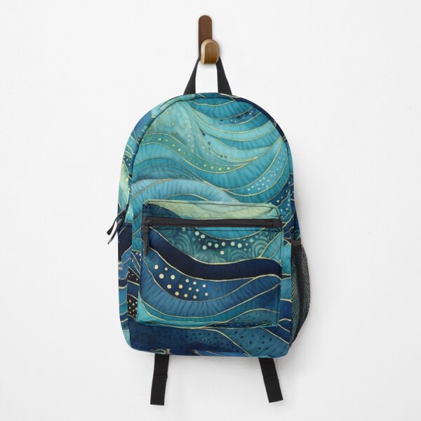 Item preview, Waves in Turquoise, Blue, and Indigo designed and sold by MyMerryMary.