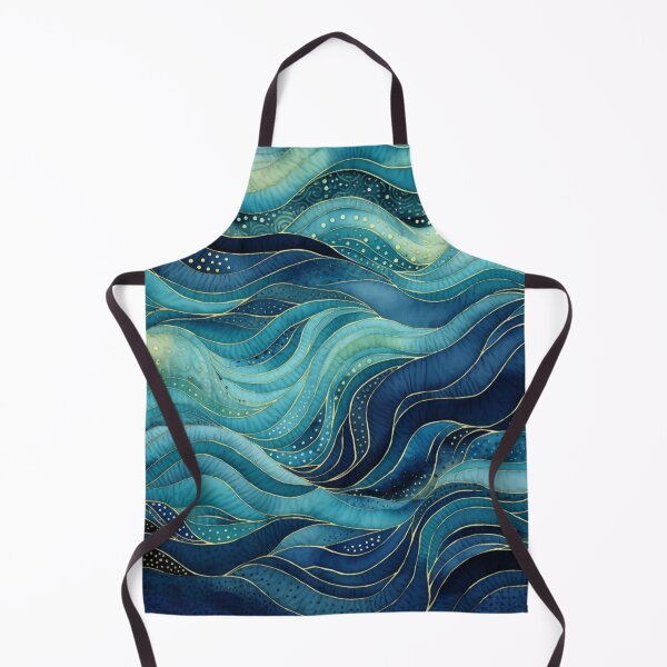 Item preview, Waves in Turquoise, Blue, and Indigo designed and sold by MyMerryMary.