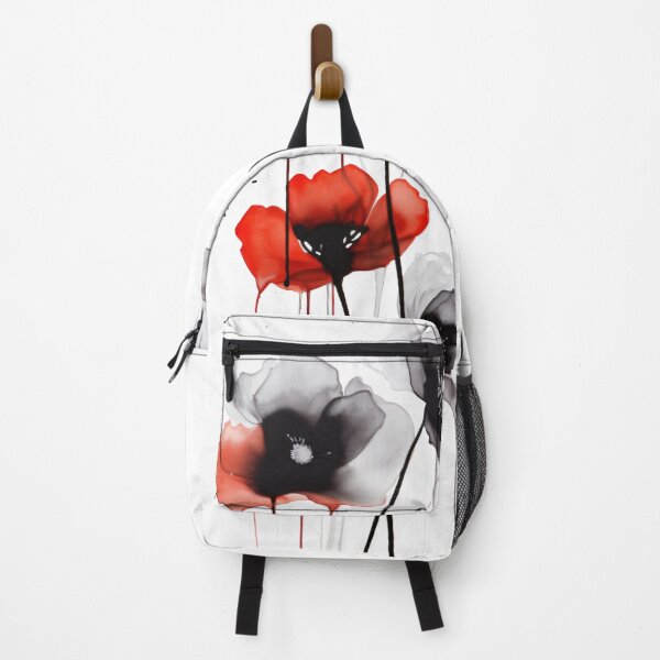 Item preview, White and inky red poppy designed and sold by kusamono-art.
