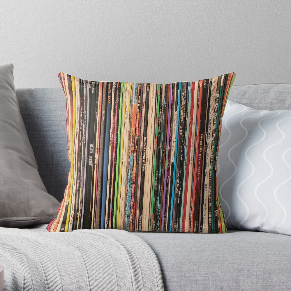 Classic Alternative Rock Records Throw Pillow