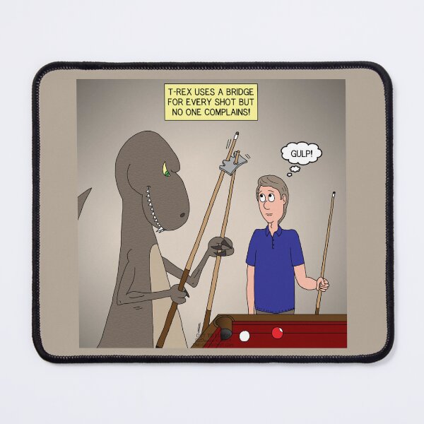 Item preview, T-Rex Playing Pool designed and sold by Out to Lunch Cartoons and More.