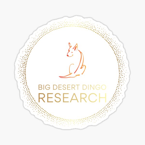 Big Desert Dingo Research Dots - Gold Sticker