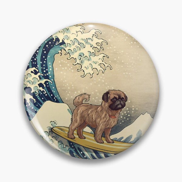 Item preview, Brussels Griffon Kanagawa Japanese Surfing Wave designed and sold by rafaeltto.