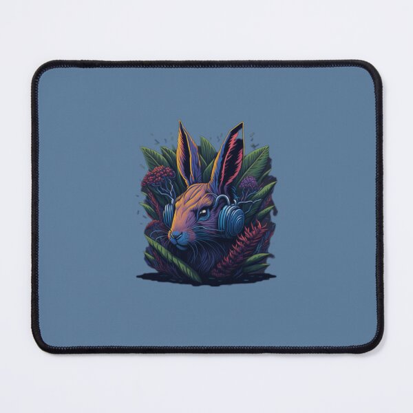 Item preview, Cute Rabbit with Headphones - Music Lover Design designed and sold by HiveMechs.
