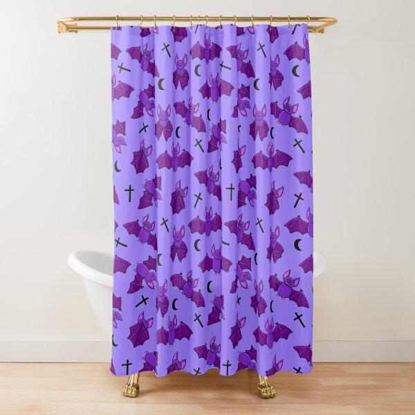 Pastel Horror Shower Curtain, 71x74 inches, Aesthetic Bathroom