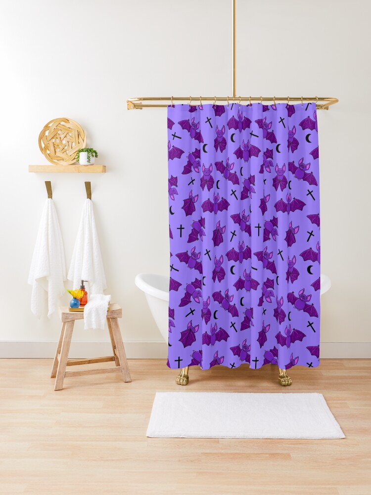 Pastel Horror Shower Curtain, 71x74 inches, Aesthetic Bathroom