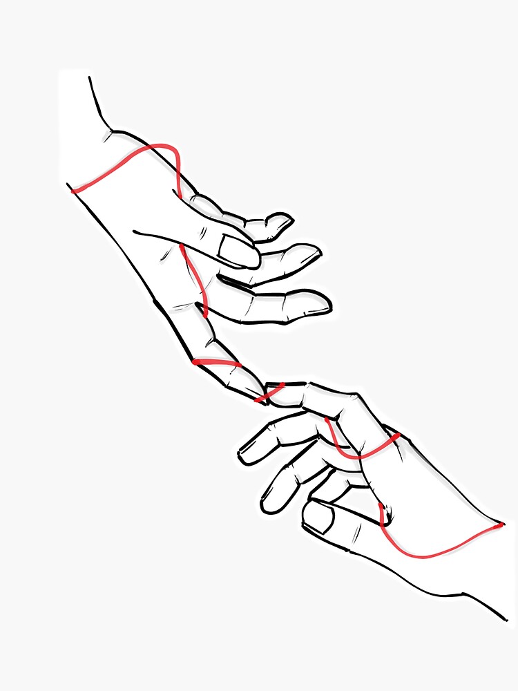 Red thread&quot; Sticker by ivale357 | Redbubble