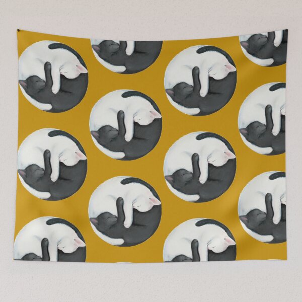 Item preview, Yin Yang Balancing Cats designed and sold by ForBeatt.